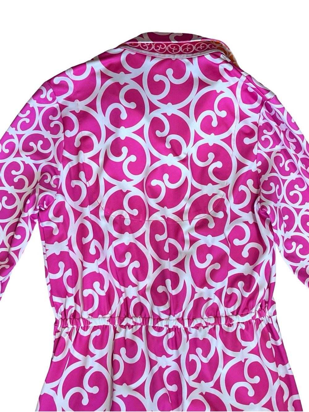 Gretchen Scott Women’s Sz M Pink Twist and Shout Dress Geometric Print Stretch - Picture 10 of 16